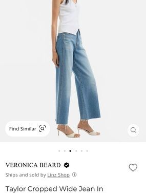 Veronica Beard Taylor Cropped Wide-Leg Denim Jeans in enough said